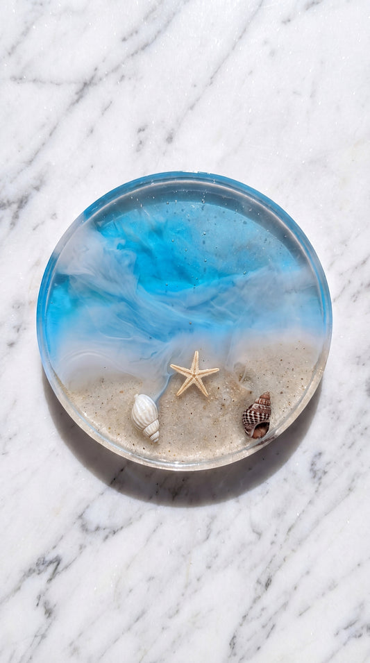 Ocean Resin Coaster - sand